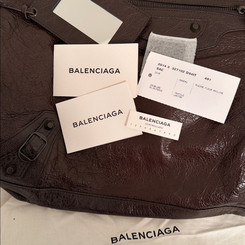 NWT Balenciaga Arena Leather Crossbody Messenger Bag Brown - Picture 10 of 11